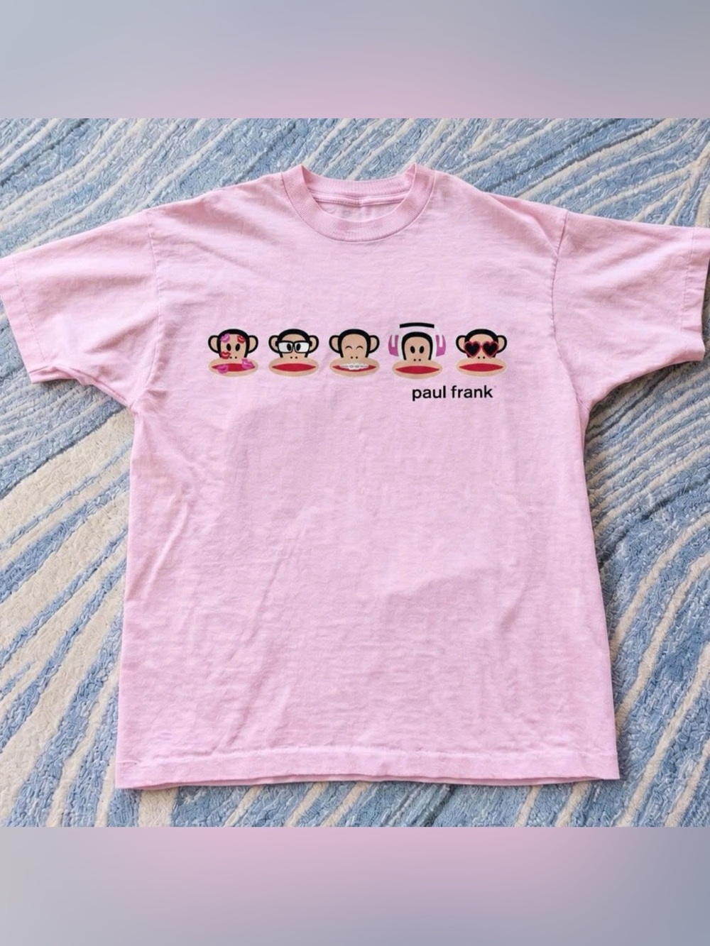 Paul Frank Pink Short Sleeve Tee with Julius Monkey Row